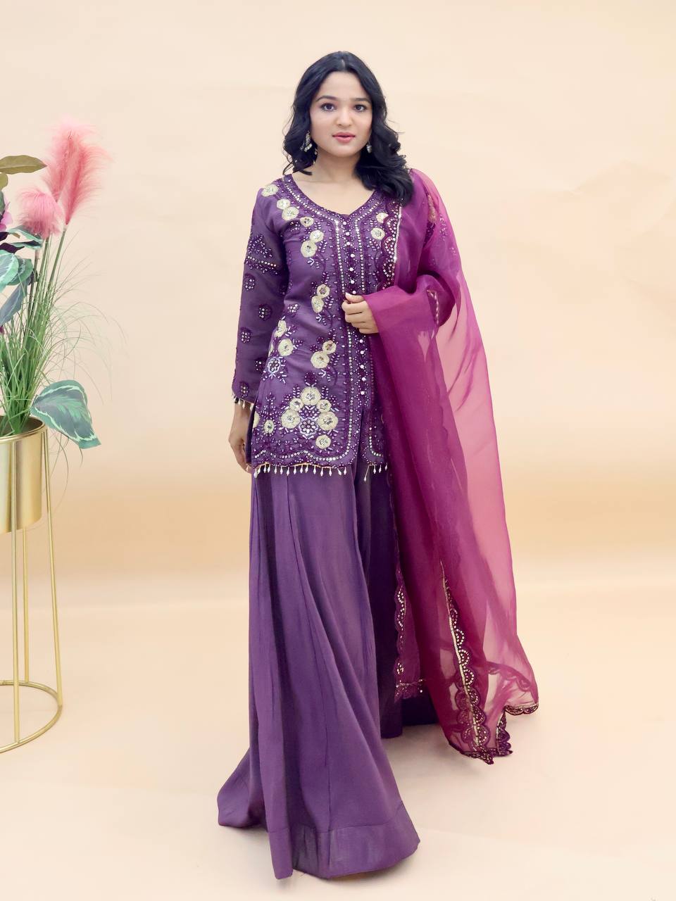 Zarisha Luxe Crepe Silk Ensemble Suit Set