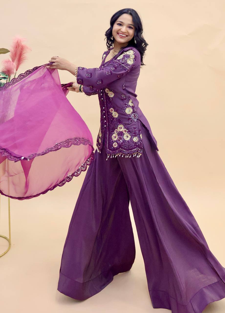 Zarisha Luxe Crepe Silk Ensemble Suit Set