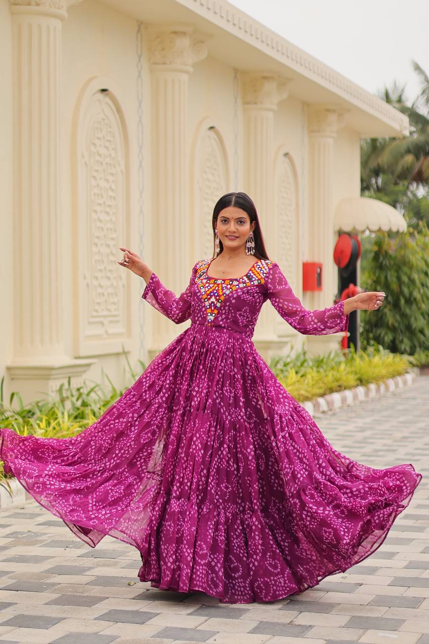 Rasika Bandhani Mirror Gown