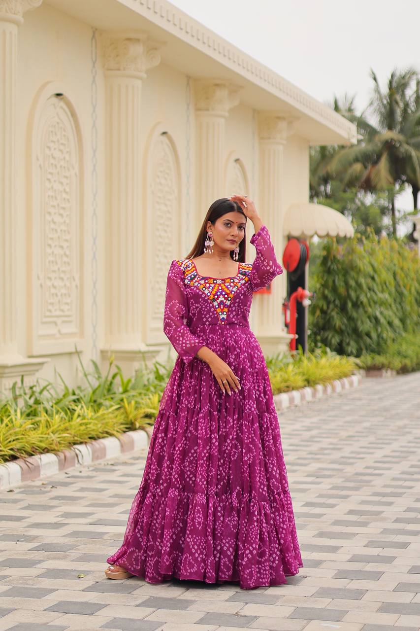 Rasika Bandhani Mirror Gown
