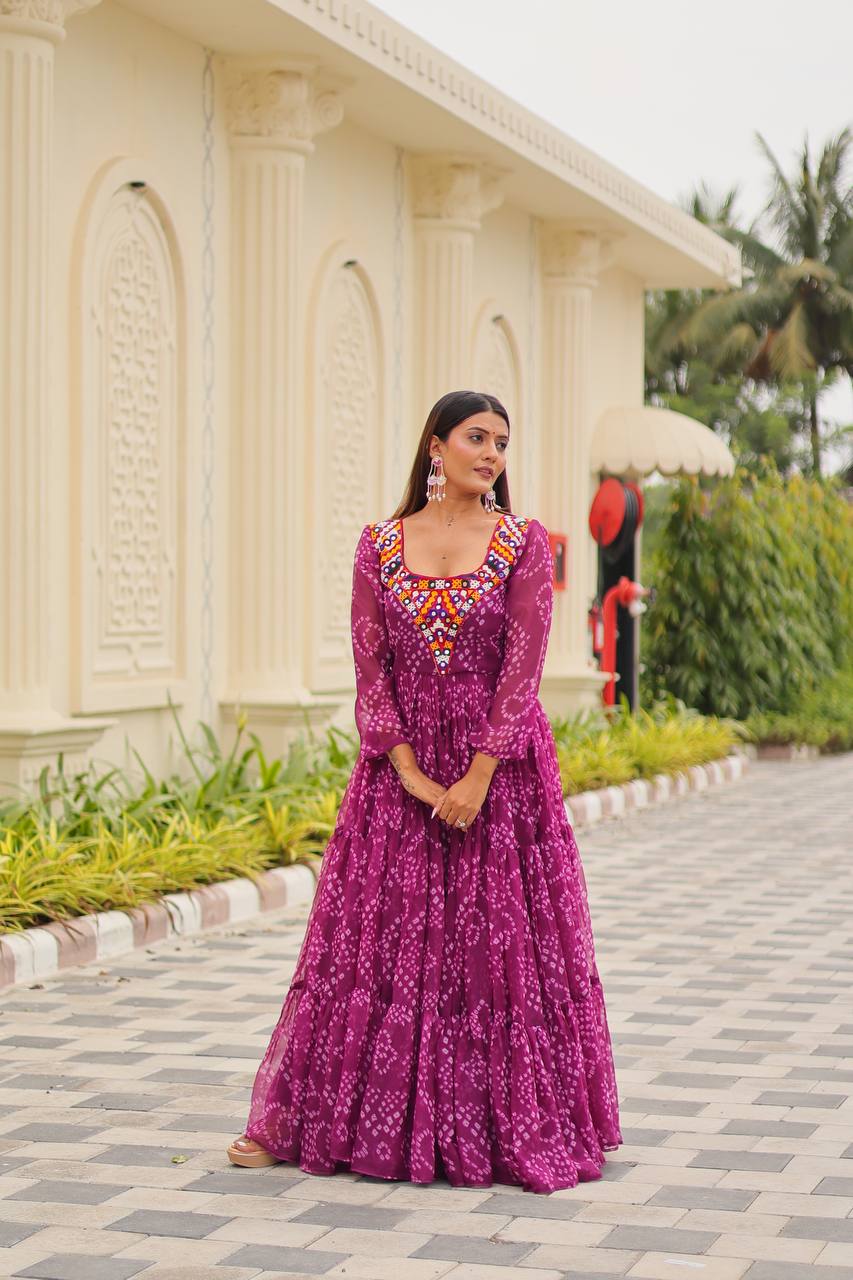 Rasika Bandhani Mirror Gown