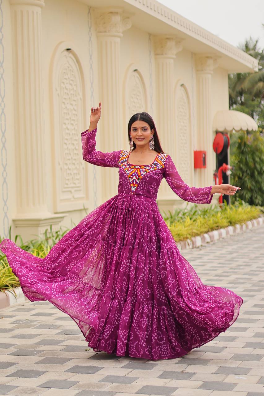 Rasika Bandhani Mirror Gown