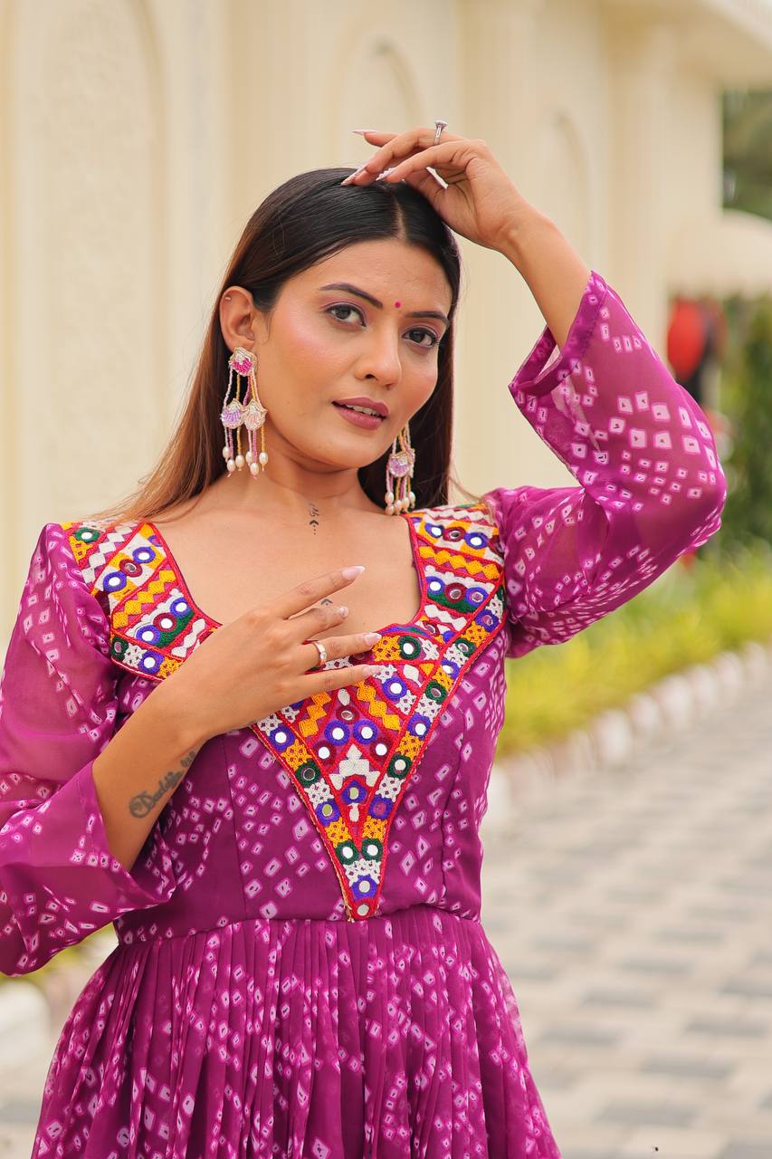 Rasika Bandhani Mirror Gown