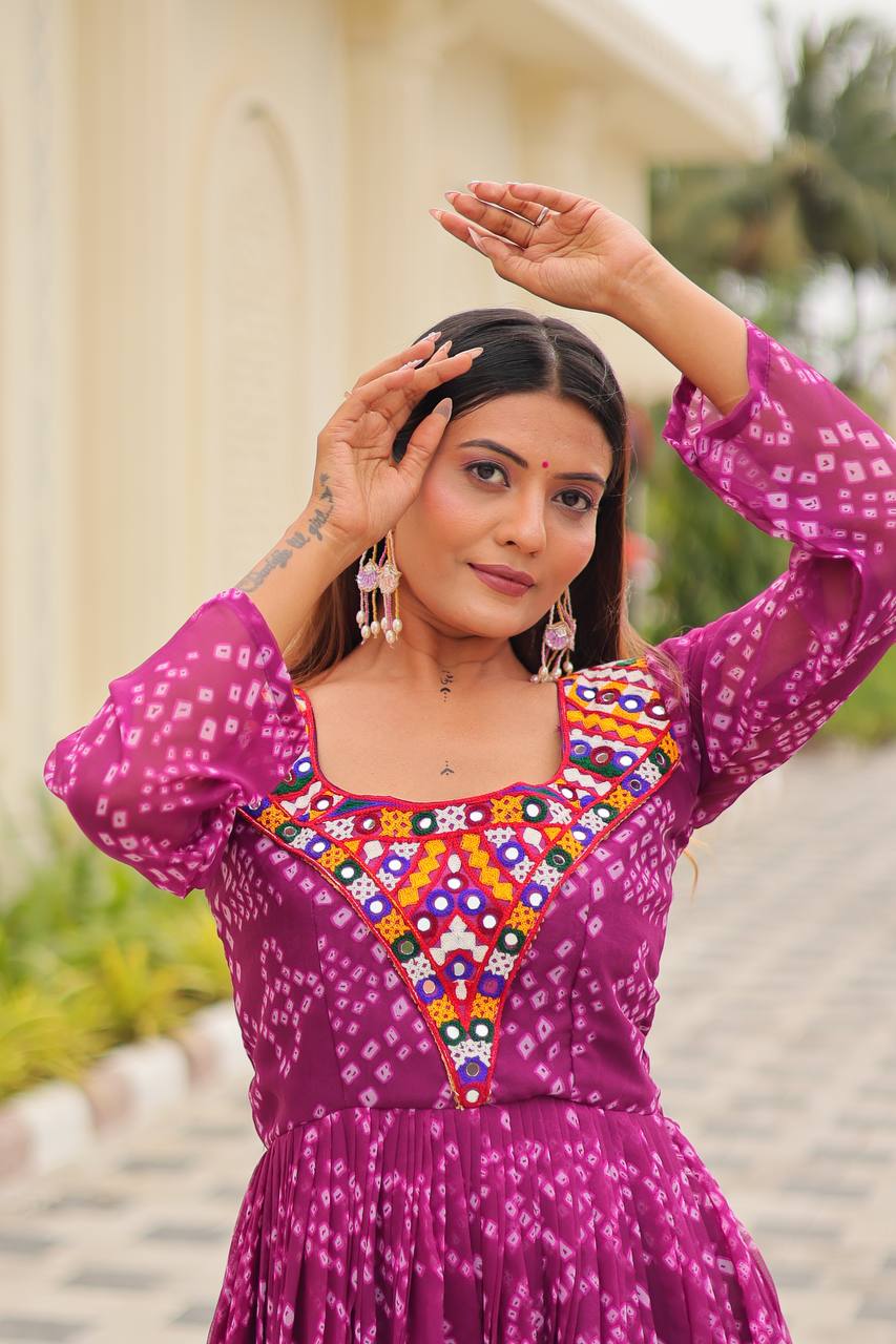 Rasika Bandhani Mirror Gown