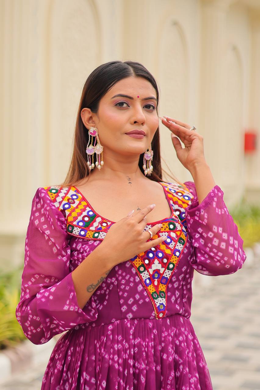 Rasika Bandhani Mirror Gown