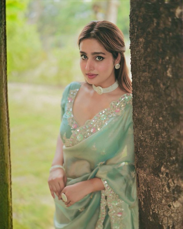 Celestial Glow Mint Green Saree