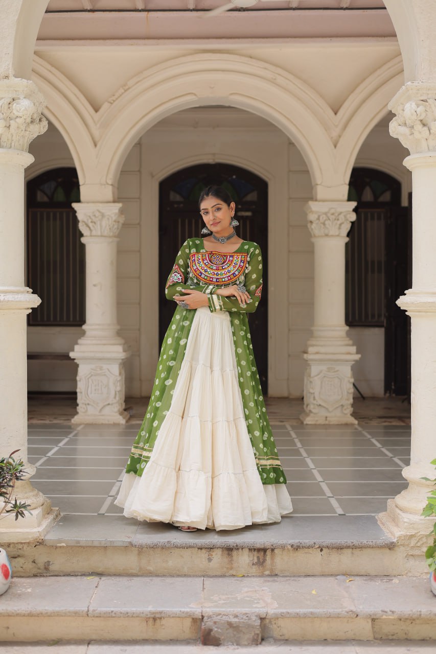 Raas Rang Collection Mirror Embroidered Front Cut Jacket Choli