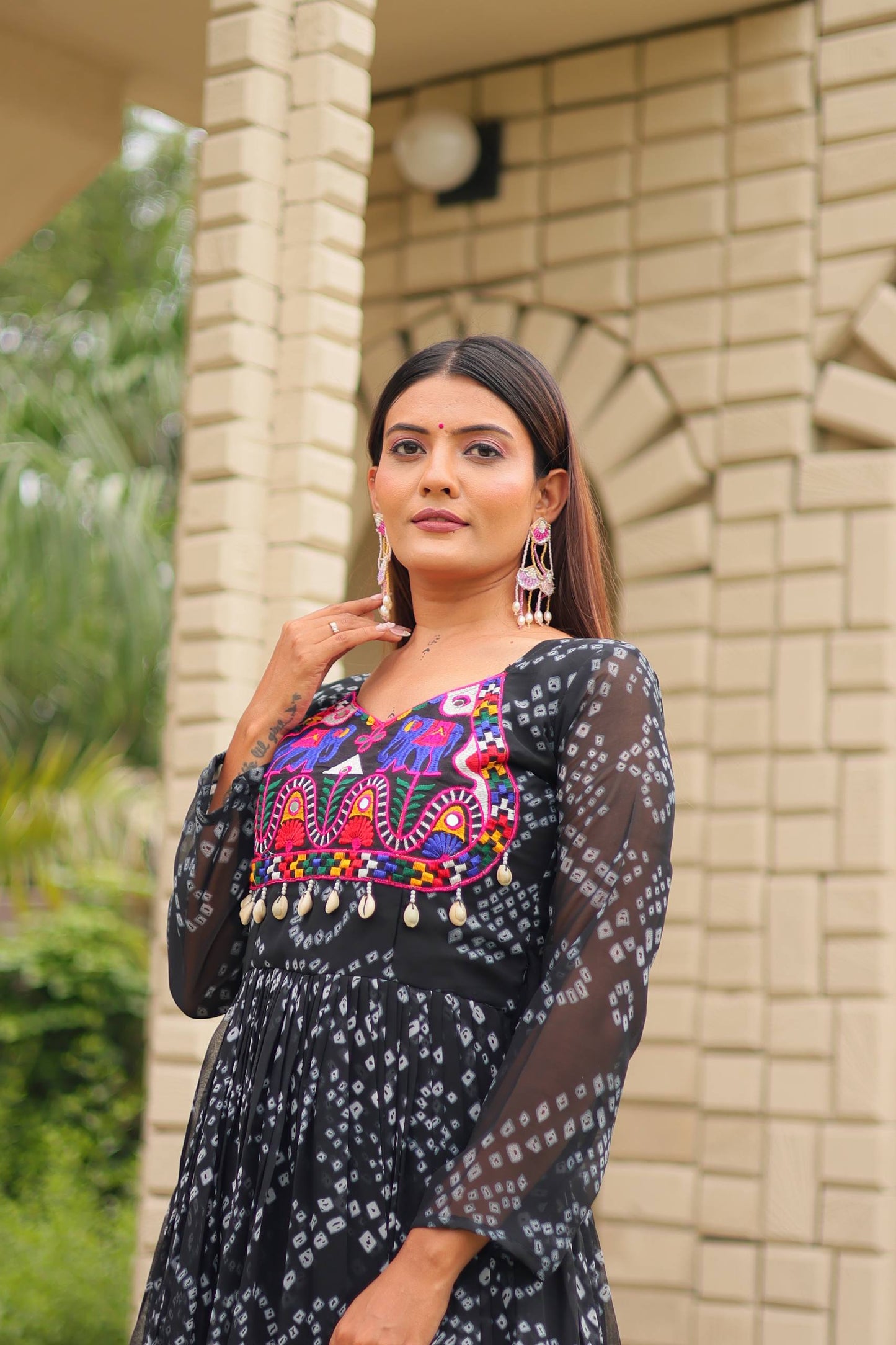 Bandhani Bliss Flared Anarkali Gowns