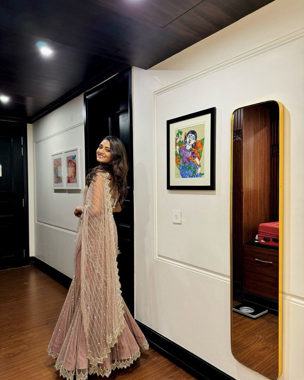 Blushed Drape Luxe Sequin Lehenga Saree
