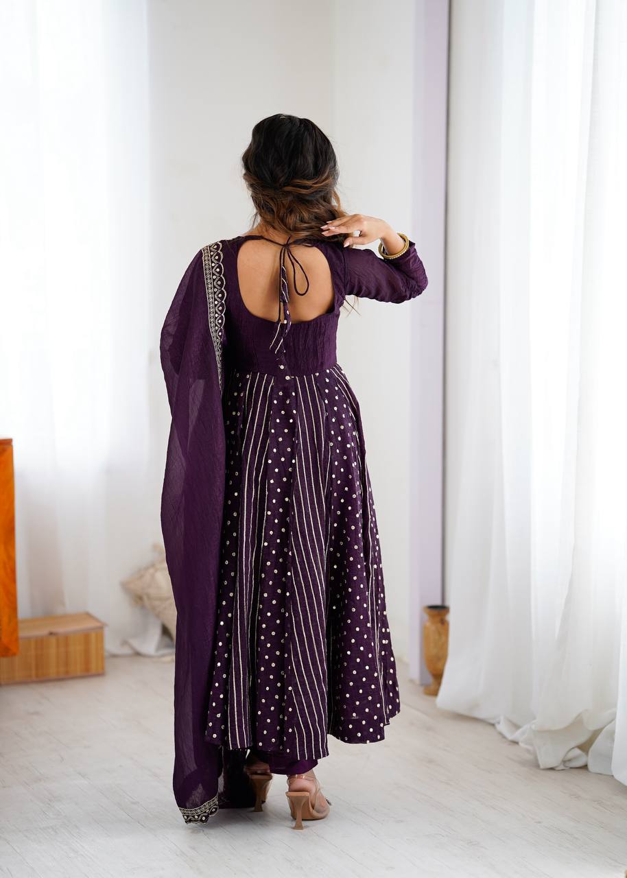 Majestic Mulberry Flared Anarkali