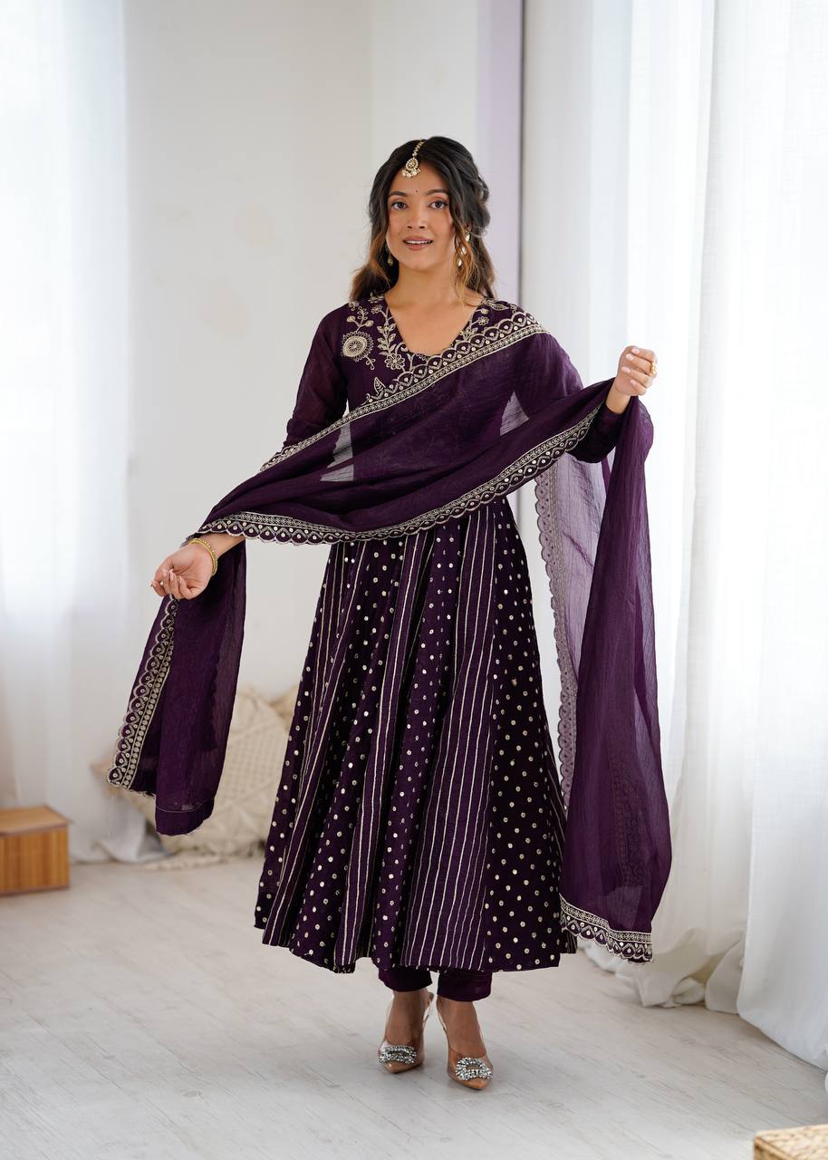 Majestic Mulberry Flared Anarkali