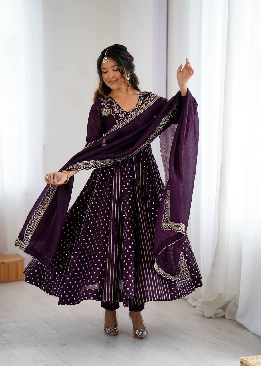 Majestic Mulberry Flared Anarkali