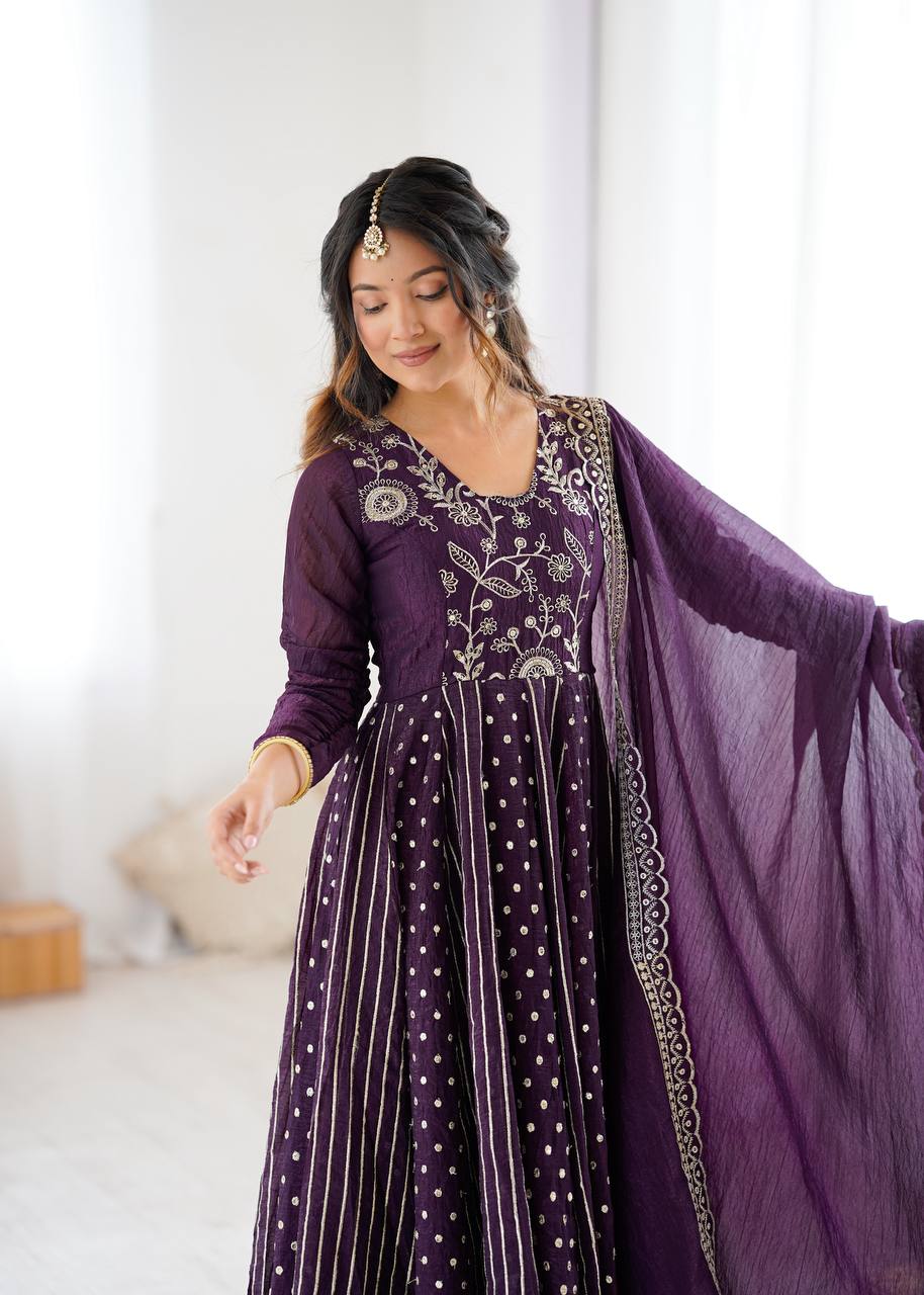 Majestic Mulberry Flared Anarkali