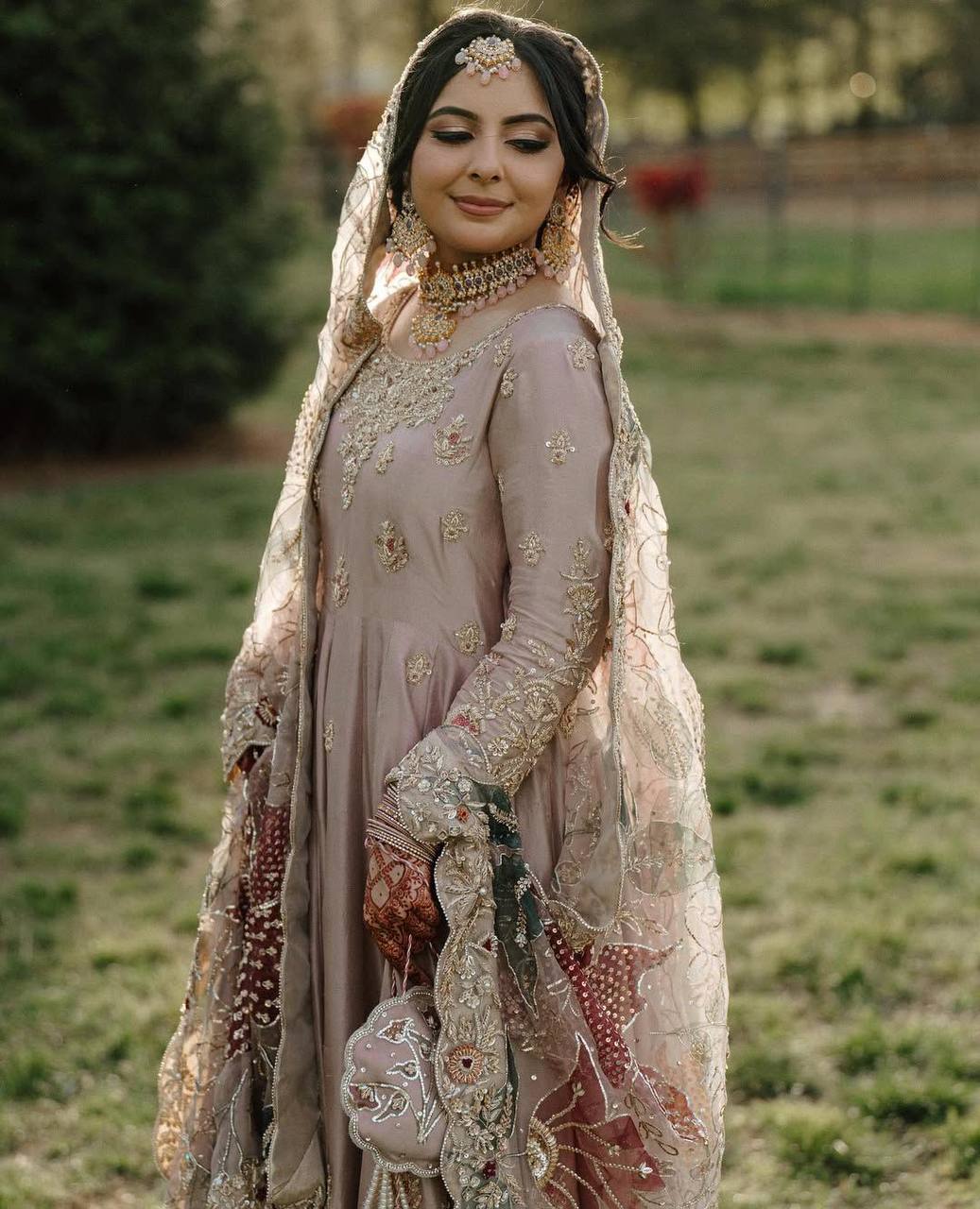 Rumi Blush Embroidered Bridal Suit