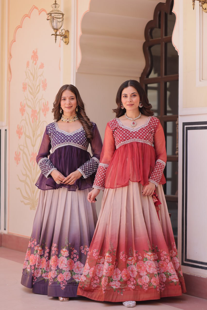 The Blooming Bond Coordinated Ombre Lehengas Set