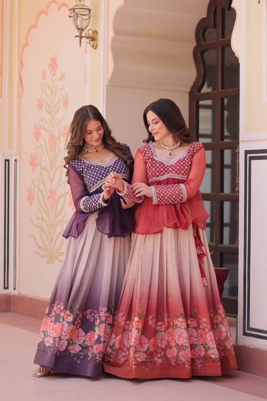 The Blooming Bond Coordinated Ombre Lehengas Set