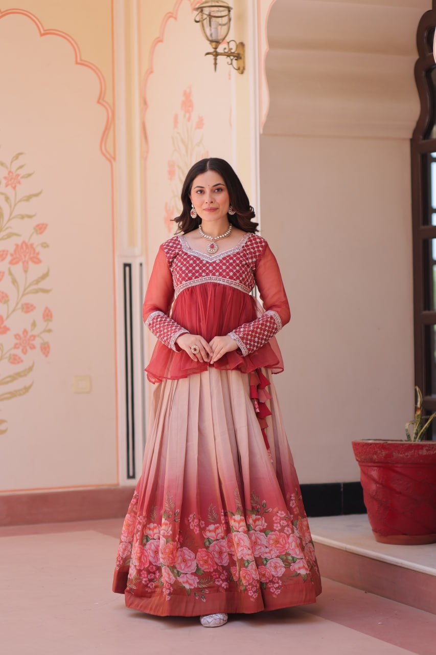 The Blooming Bond Coordinated Ombre Lehengas Set
