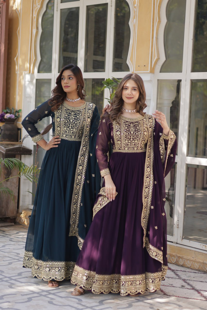 Swara Beatiful Faux Blooming Readymade Gown