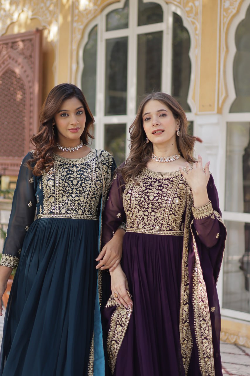 Swara Beatiful Faux Blooming Readymade Gown