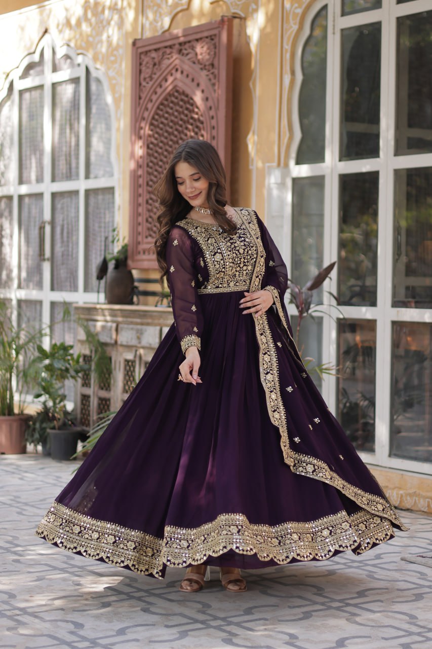 Swara Beatiful Faux Blooming Readymade Gown