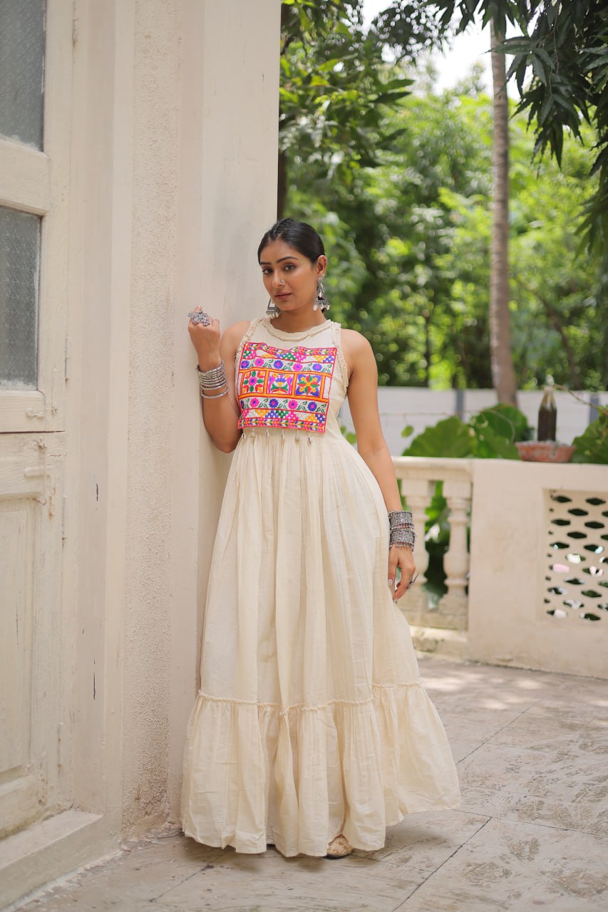 Ira Rustic Glow Embroidered Style Gown