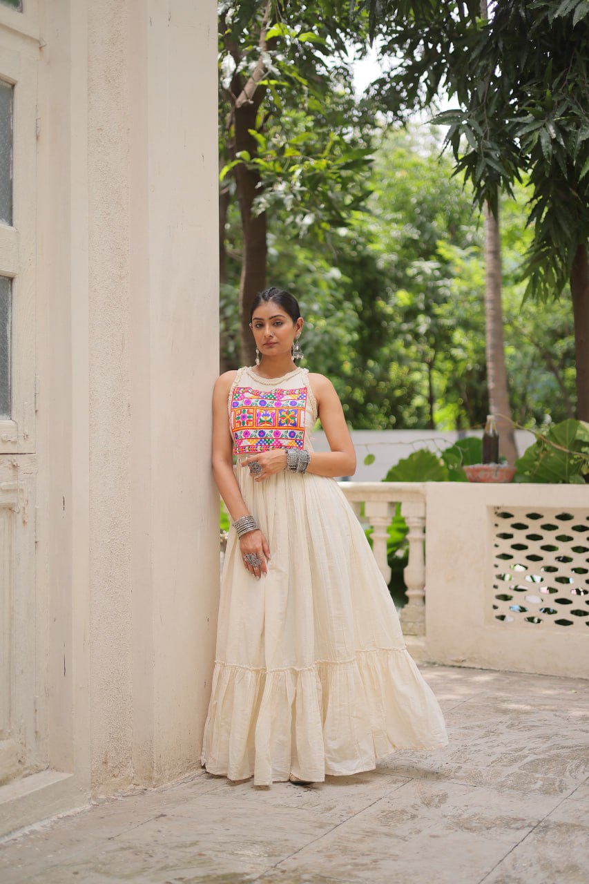 Ira Rustic Glow Embroidered Style Gown