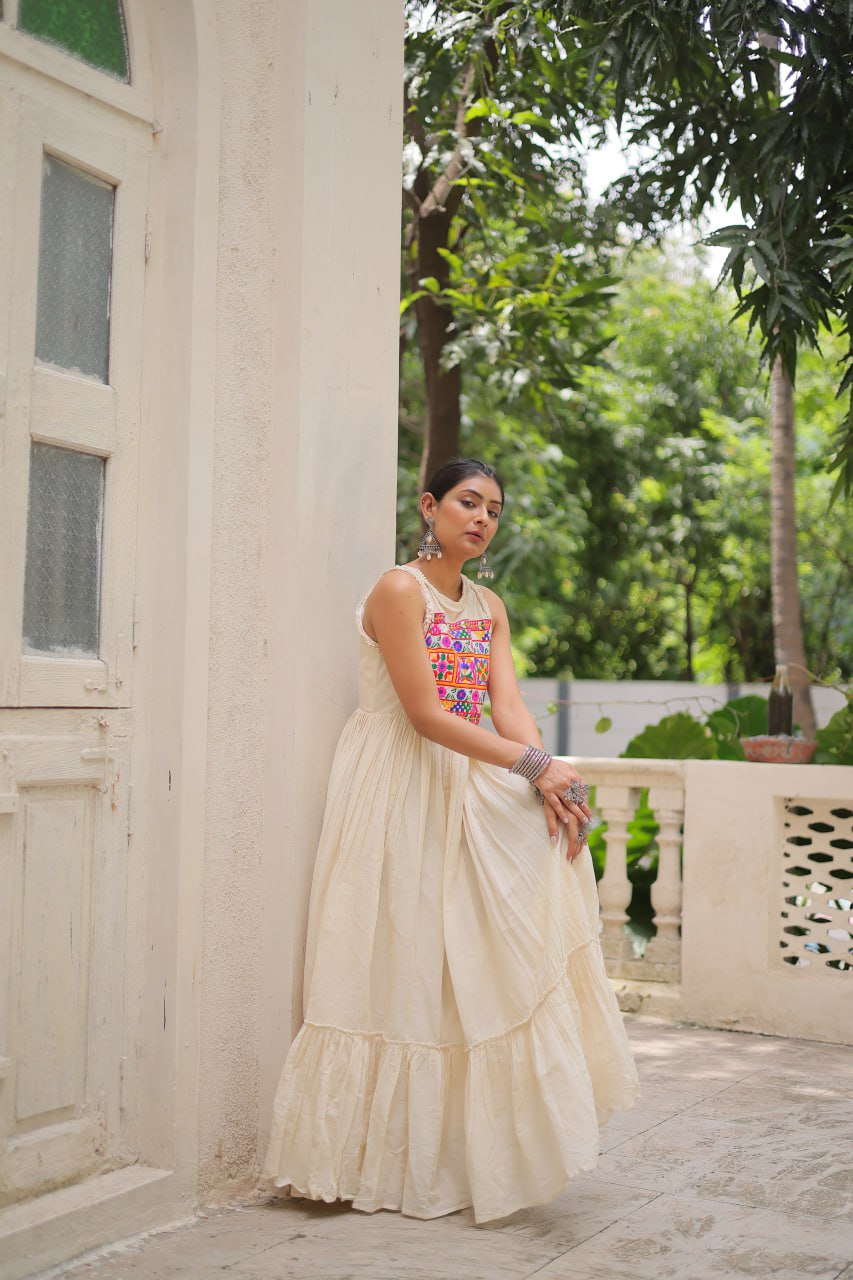 Ira Rustic Glow Embroidered Style Gown