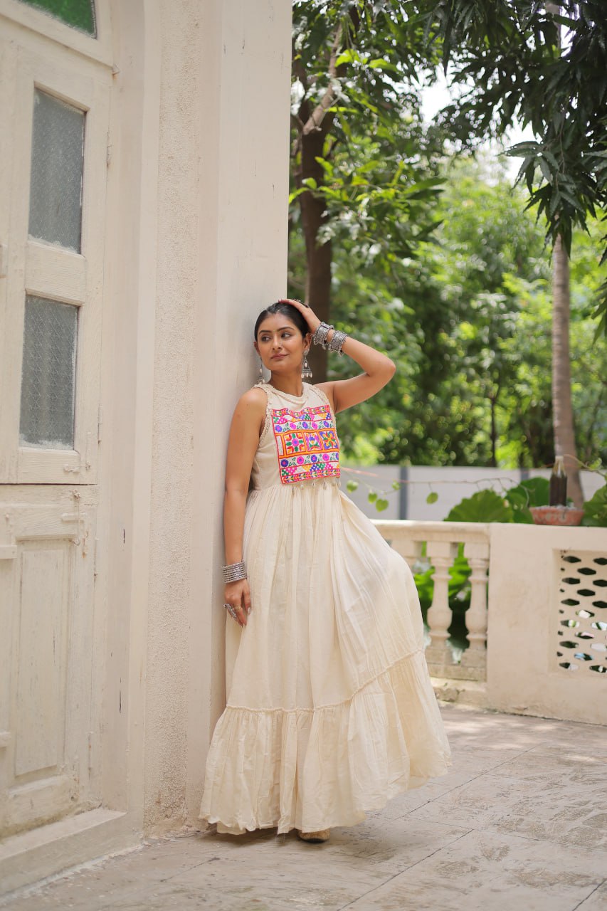 Ira Rustic Glow Embroidered Style Gown