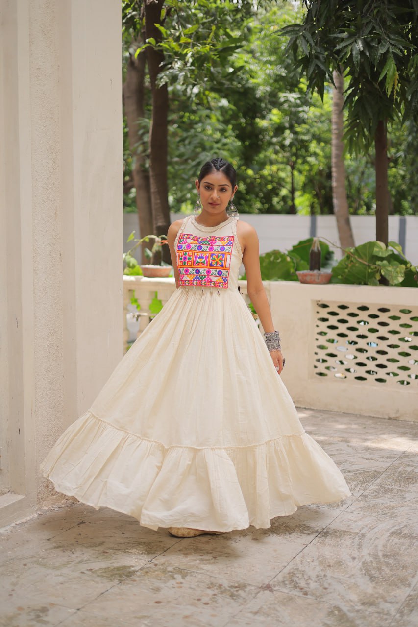 Ira Rustic Glow Embroidered Style Gown