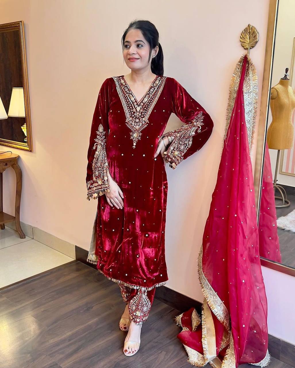 Crown of Velvet Elegance Suit Set