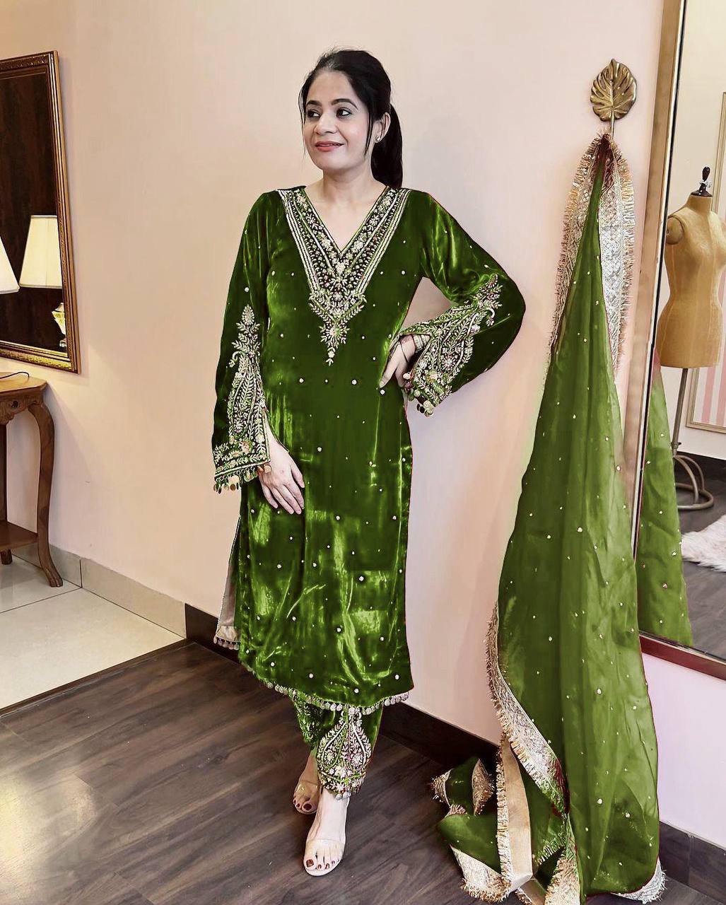 Crown of Velvet Elegance Suit Set