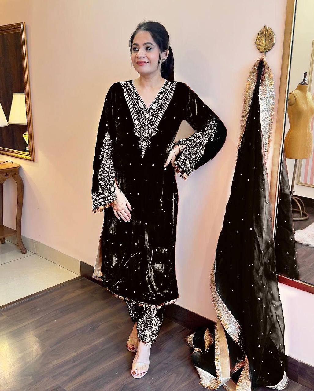 Crown of Velvet Elegance Suit Set