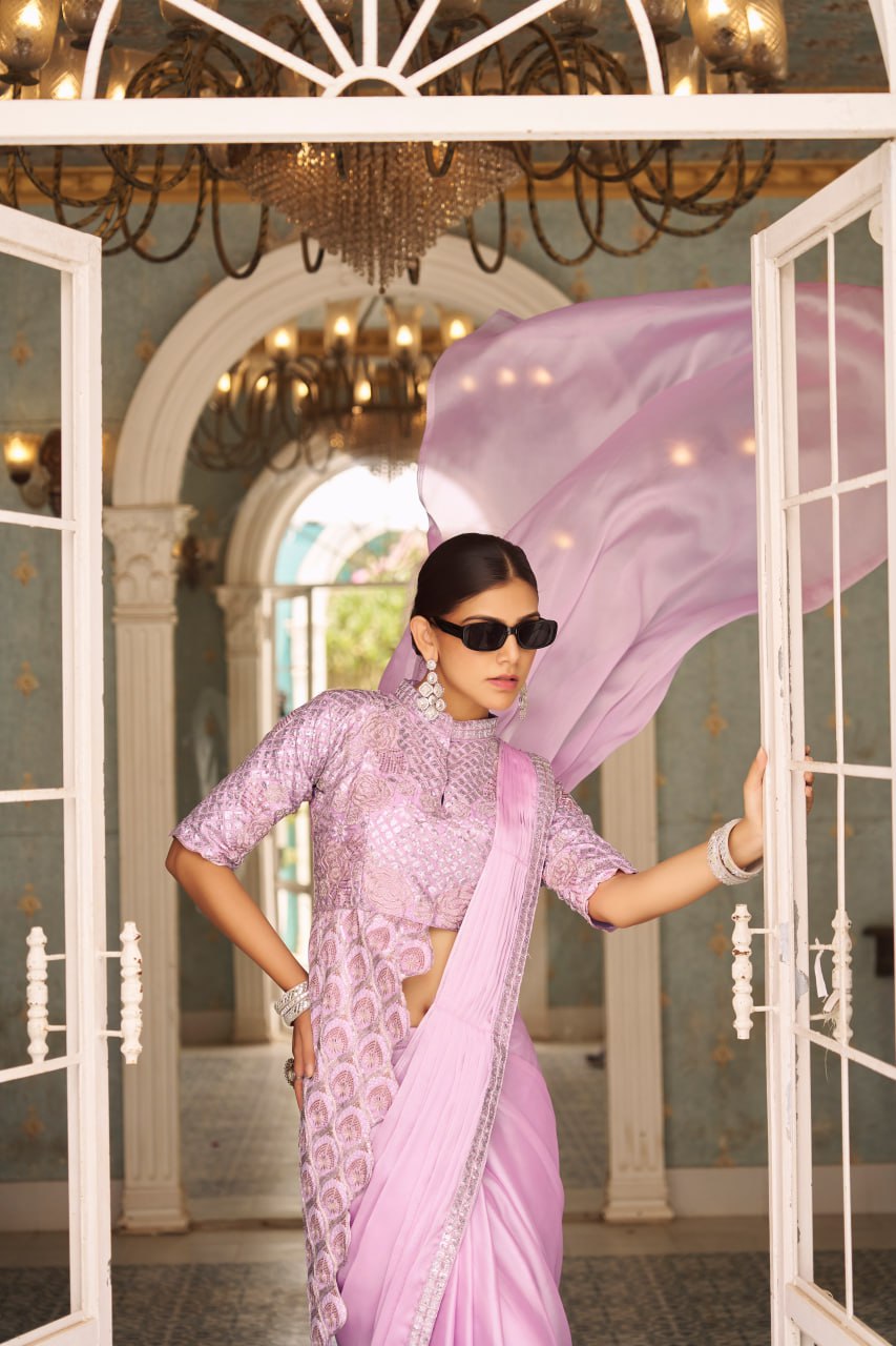 Sitara Trending Ready To Wear Stylist Blouse Drape Saree