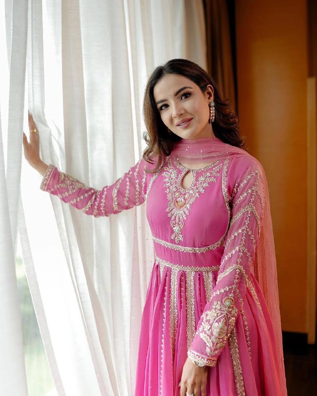 Aavya Pink Bluse Designer Party Wear Faux Georgette Gown