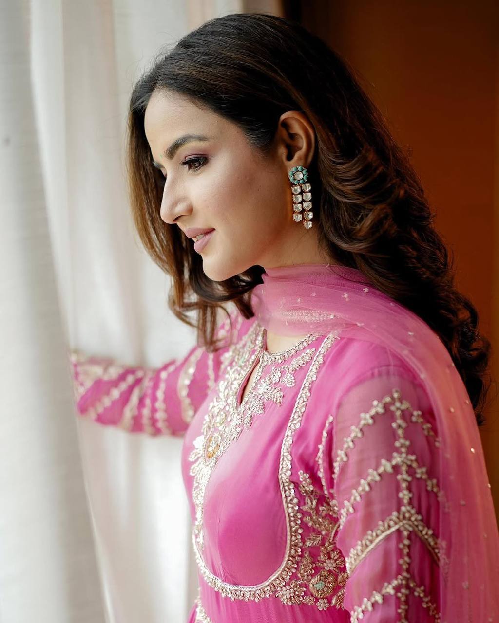 Aavya Pink Bluse Designer Party Wear Faux Georgette Gown