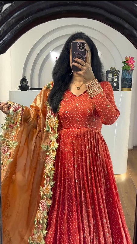Inaya Golden Heavy chinon silk Party Wear Designer Anarkali