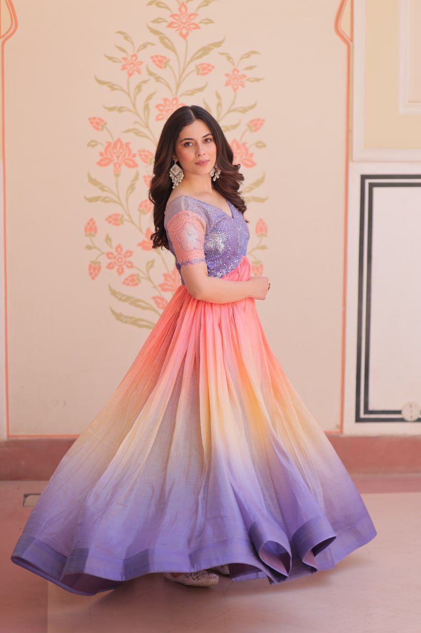 Tiyana Rainbow Reverie Readymade Designer Gown