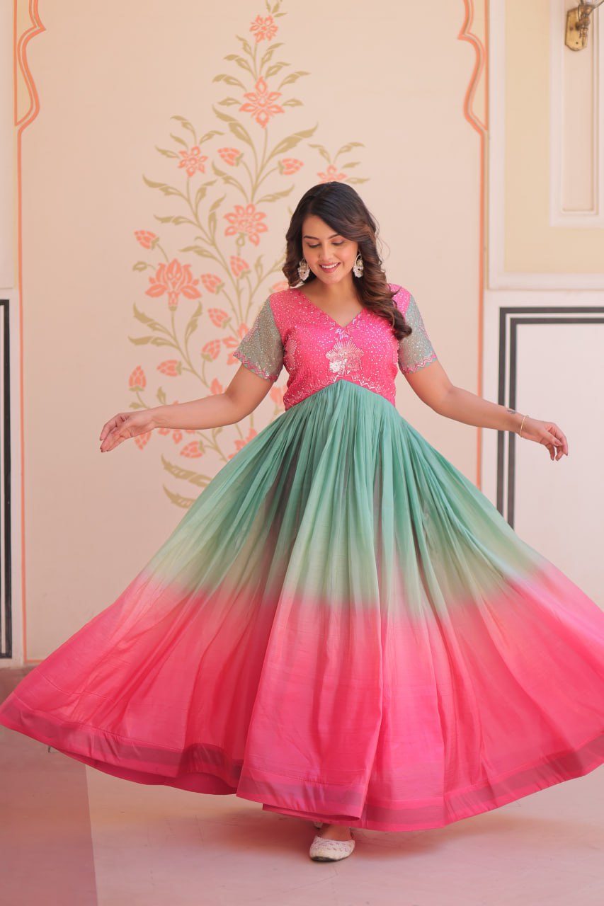 Tiyana Rainbow Reverie Readymade Designer Gown