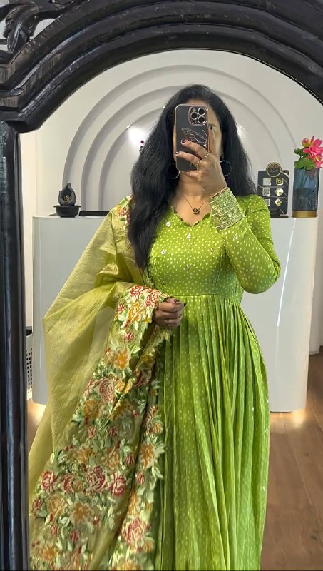 Inaya Golden Heavy chinon silk Party Wear Designer Anarkali