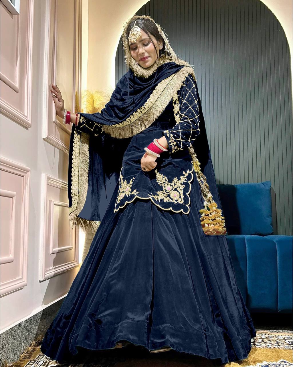 Zarisha Natural Crep Silk Top Lehenga