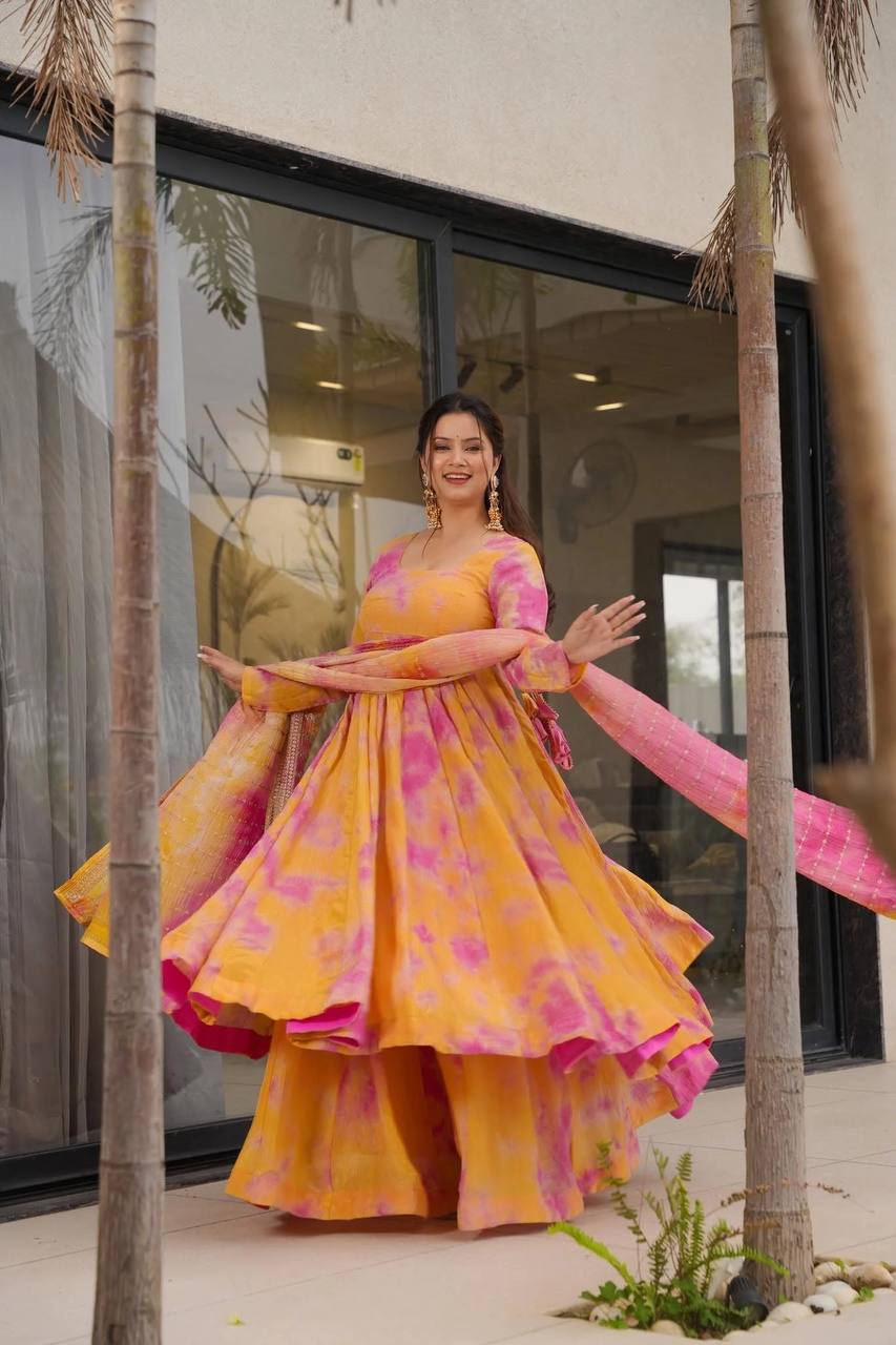 Kesariya Silk Kurta Set
