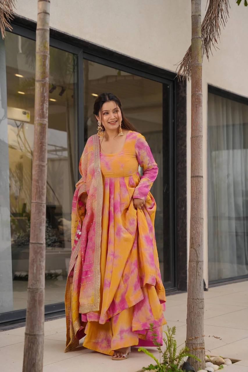 Kesariya Silk Kurta Set