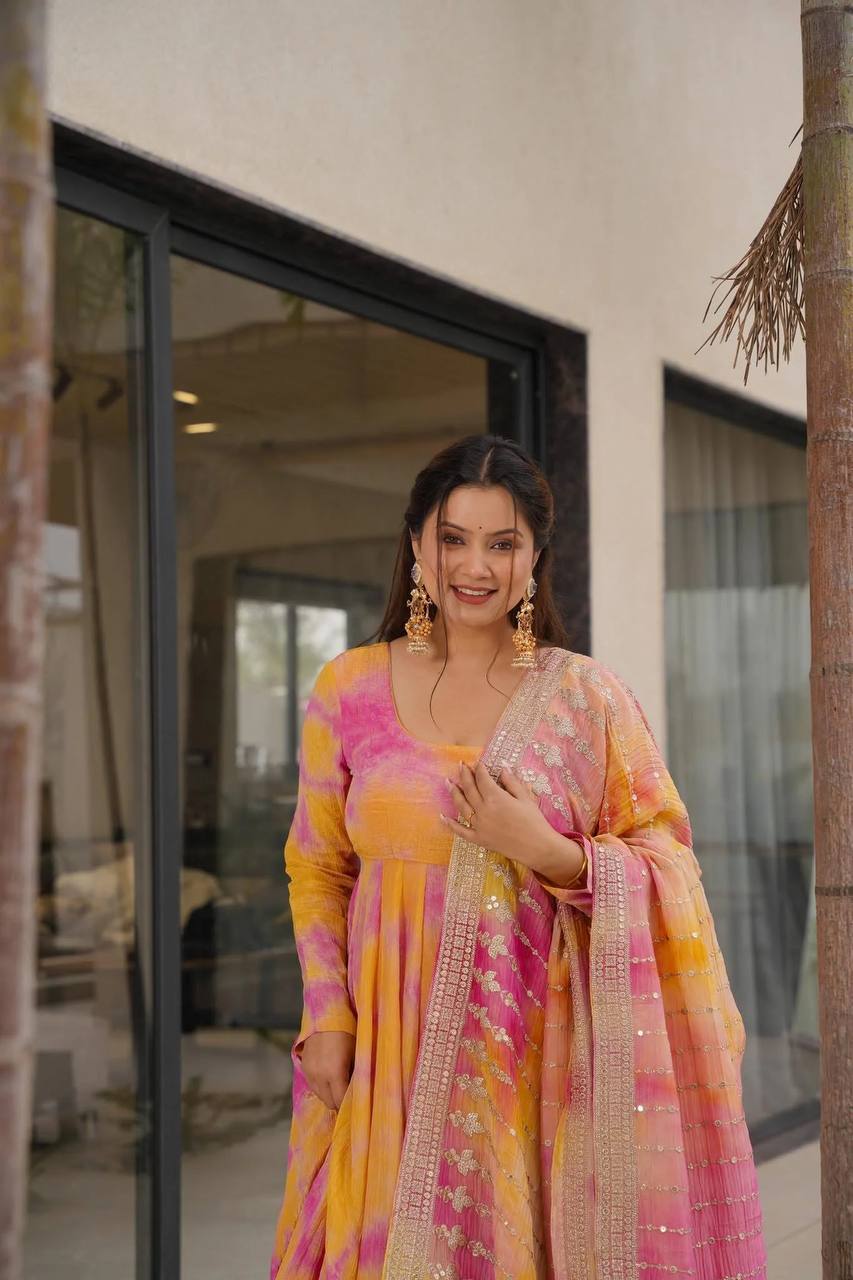 Kesariya Silk Kurta Set