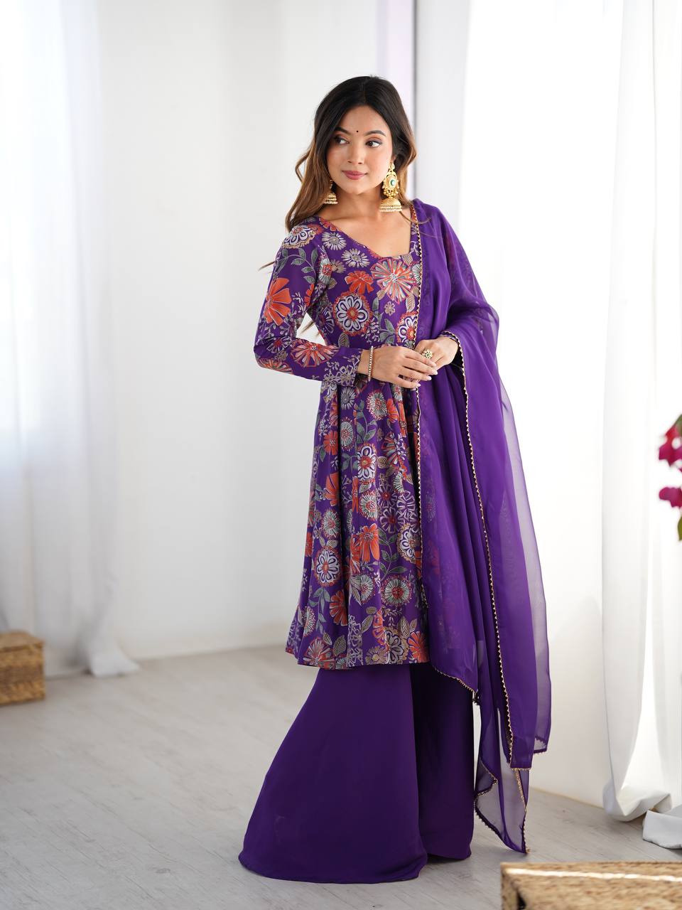 Saadhvi Romansilk Chanderi Print Kediya Set