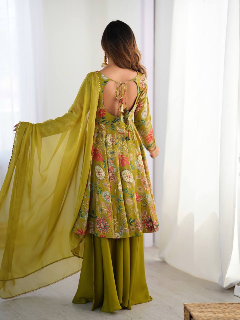 Saadhvi Romansilk Chanderi Print Kediya Set