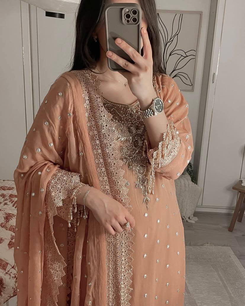Royale Pastel Reverie Heavily Embroidered in Soft Hues & Handcrafted Suit