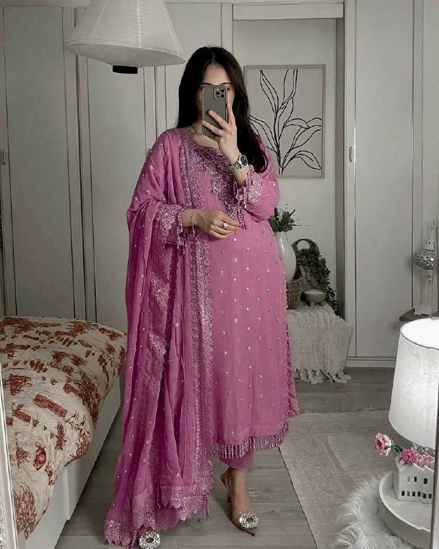 Royale Pastel Reverie Heavily Embroidered in Soft Hues & Handcrafted Suit