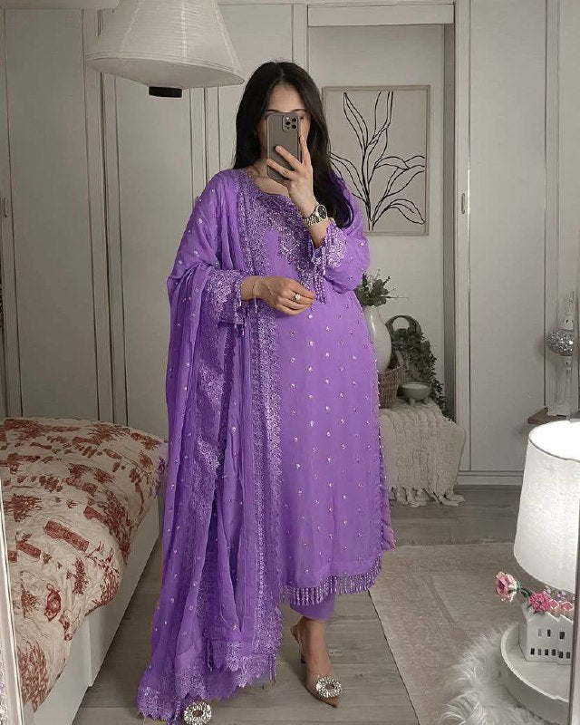 Royale Pastel Reverie Heavily Embroidered in Soft Hues & Handcrafted Suit