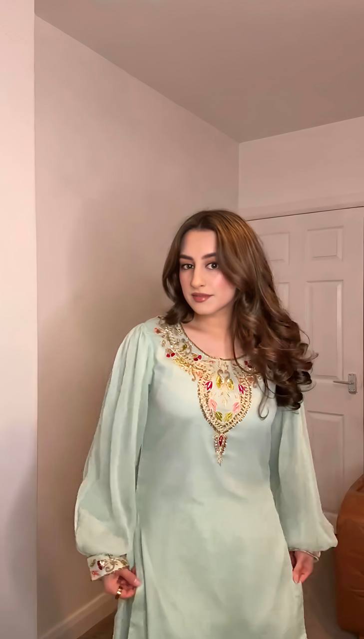 Saawan Midnight Black & Mint Green New Designer Top Plazzo Set