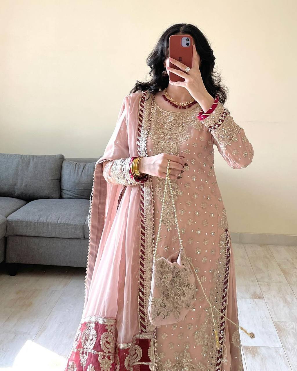 Timeless Grace Couture Foux Gorgette Sharara Suit Set